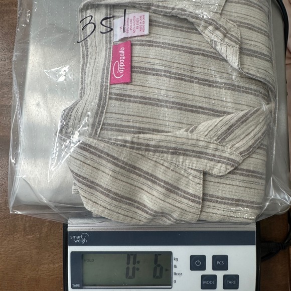 Cappagallo Linen Blend Button Down Shirt Striped Embroidered Short Sleeve Medium - Picture 10 of 10